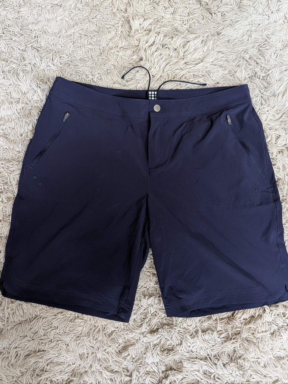 Title Nine Rogue Hiking Trail Shorts Women's Size 12 Zip Pockets Navy Blue